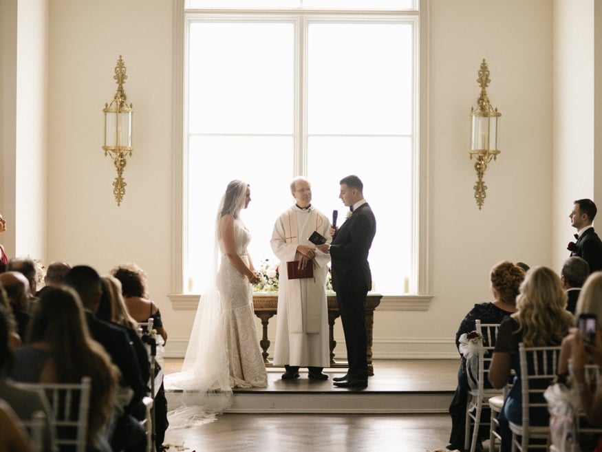 Wedding ceremony in the chapel at the Park Chateau.
